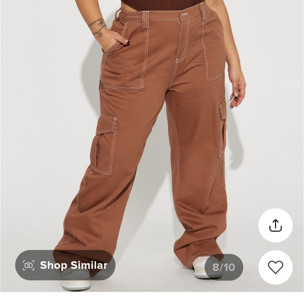 Cute FashionNova Brown Cargo Pants